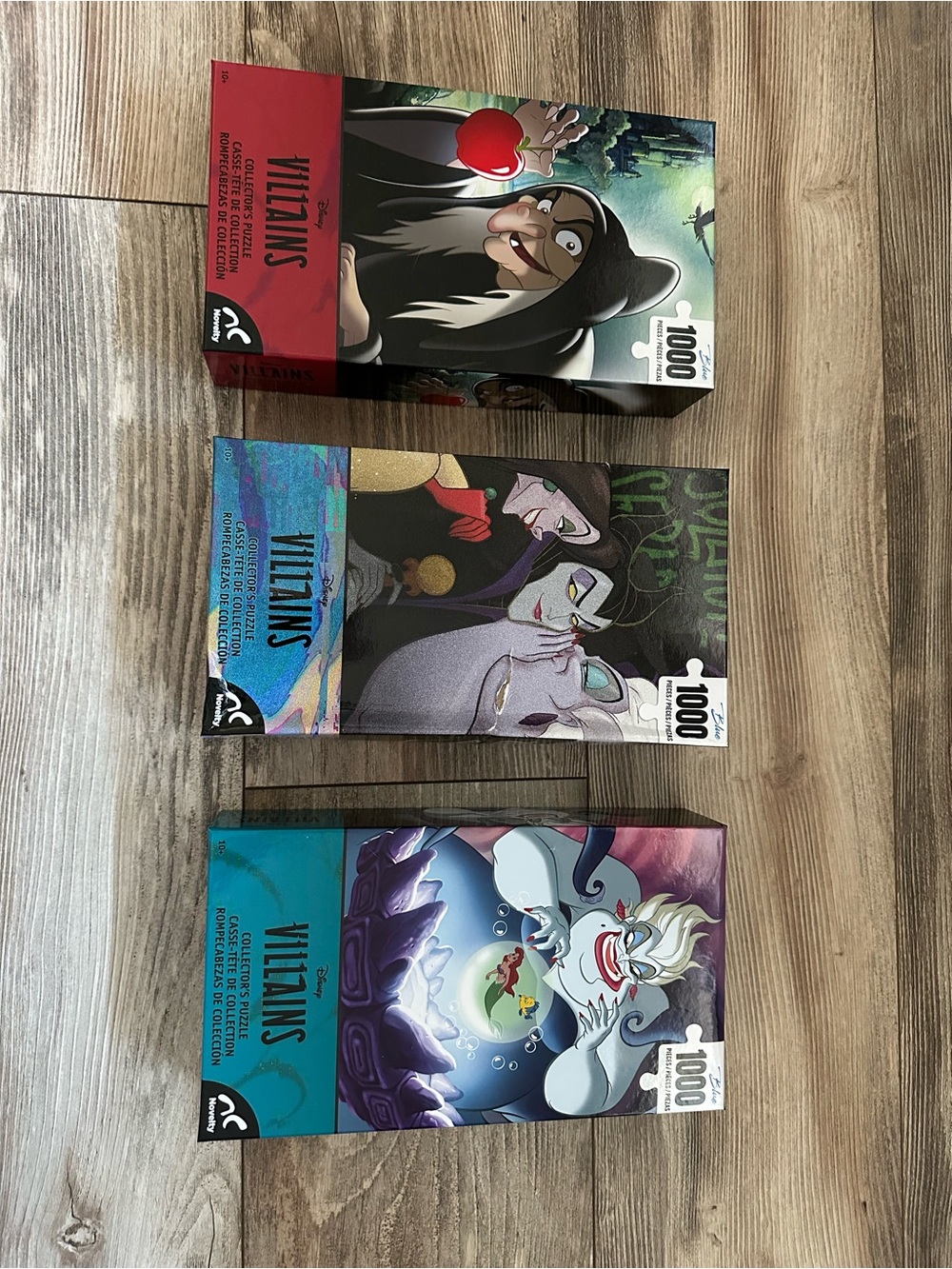 Disney Villains Puzzle Boxes in Red, Teal, Purple 1000 pieces